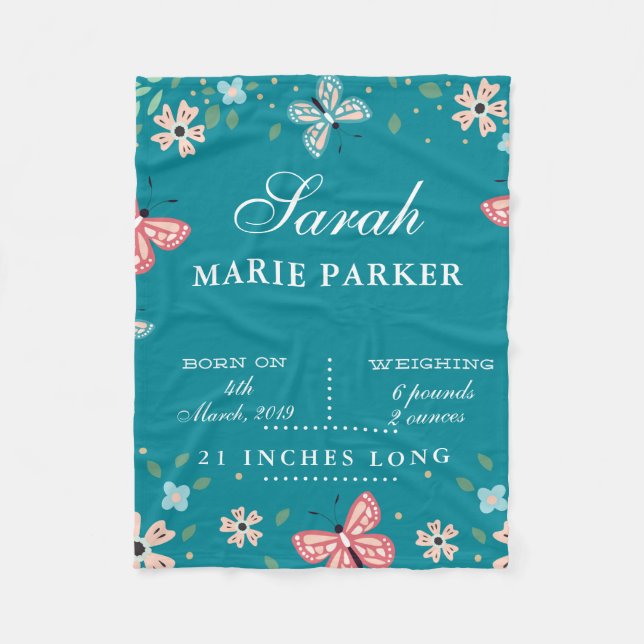 Manta Polar Mariposa Jardín Bebé Estatuas de Nacimiento Matríc (Anverso)