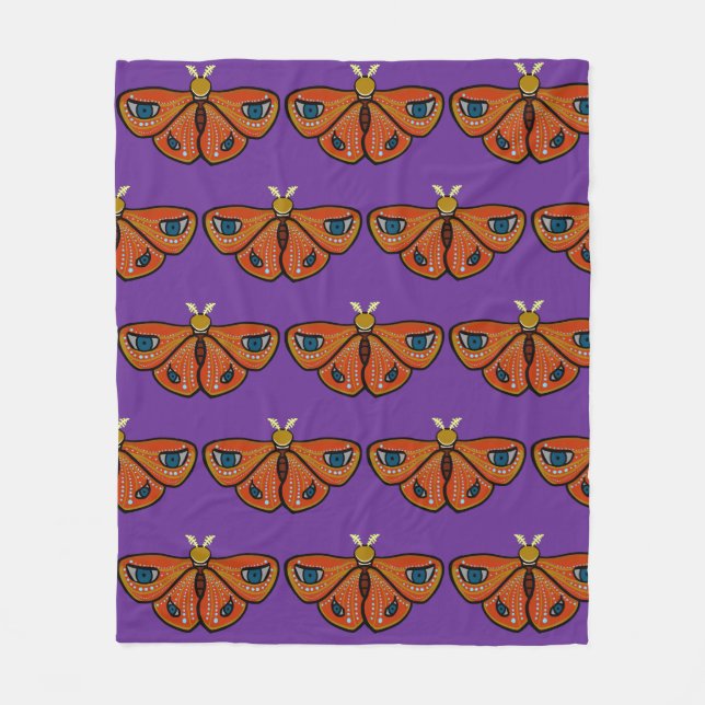 Manta Polar Mariposa Mística con Ojos (Anverso)