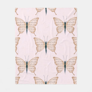 Manta Polar Mariposa Poética de Forma Rosa