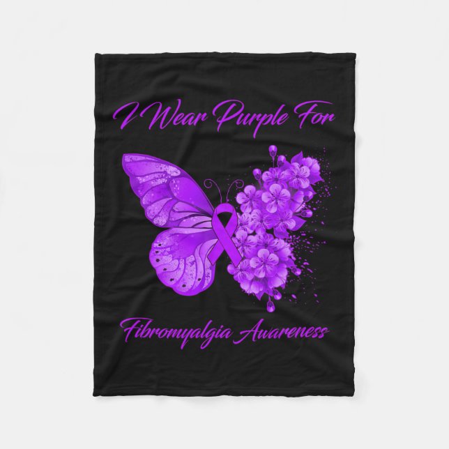 Manta Polar Mariposa Que Uso Púrpura Para Concienciación Sobre (Anverso)