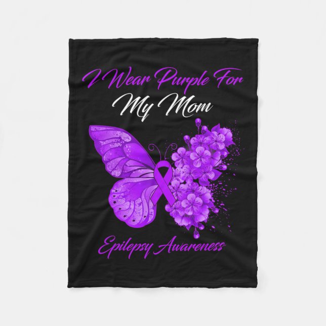 Manta Polar Mariposa Que Uso Púrpura Para Mi Mamá Epilepsy Awa (Anverso)