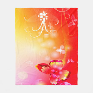 Manta Polar Mariposa roja