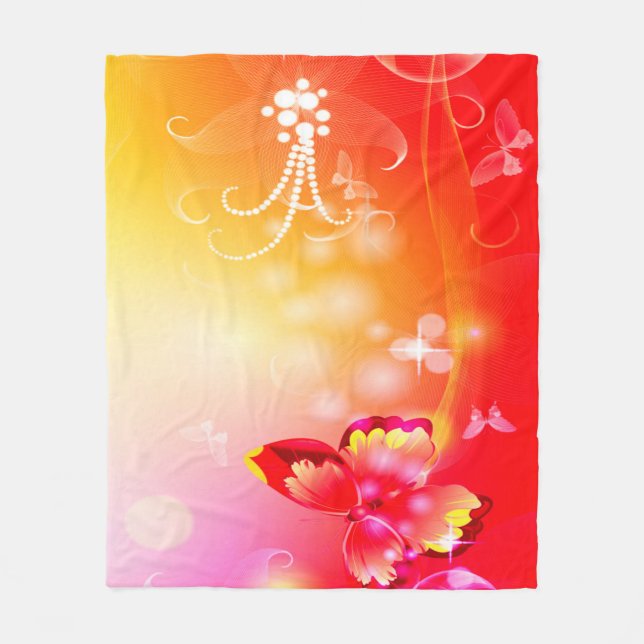 Manta Polar Mariposa roja (Anverso)