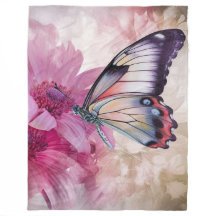 Mariposa soñadora con flores rosas