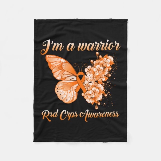 Manta Polar Mariposa soy un guerrero Rsd Crps concientización (Anverso)