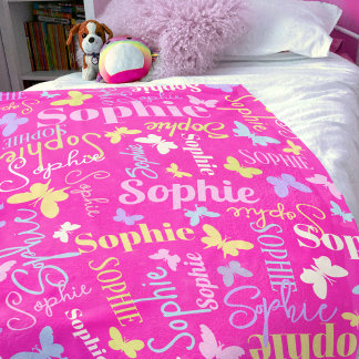 Manta Polar Mariposas arcoiris nombre personalizado Sophie ros