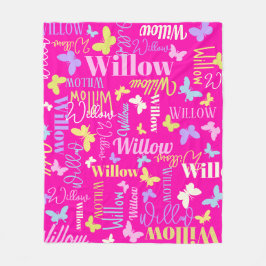 Manta Polar Mariposas arcoiris nombre personalizado Willow ros
