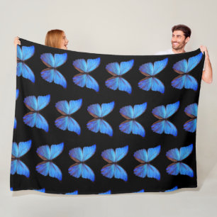 Manta Polar Mariposas azules de la capa de flete grande/negro