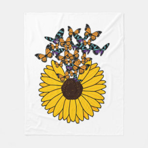 Manta Polar Mariposas con girasol