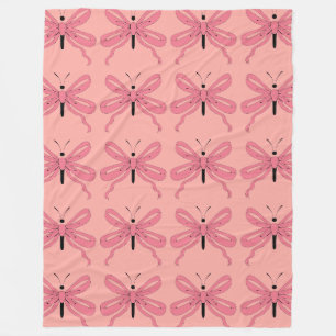 Manta Polar Mariposas de cinta rosa