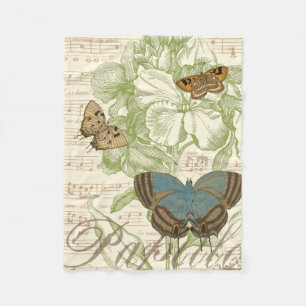 Manta Polar Mariposas en chapa con diseño floral