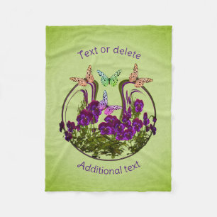 Manta Polar Mariposas En El Arte De Flores Abstractas Personal