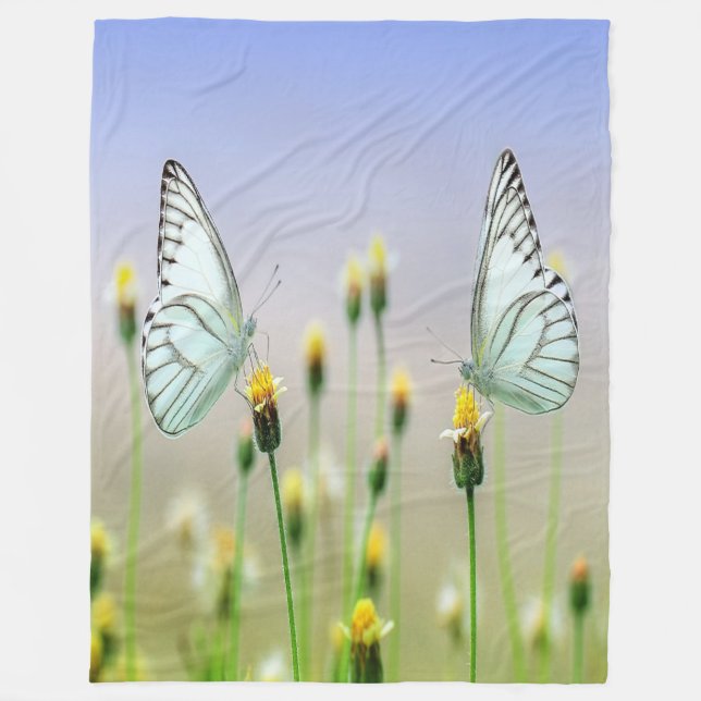 Manta Polar Mariposas Mirrored Springtime (Anverso)