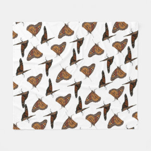 Manta Polar mariposas naranja