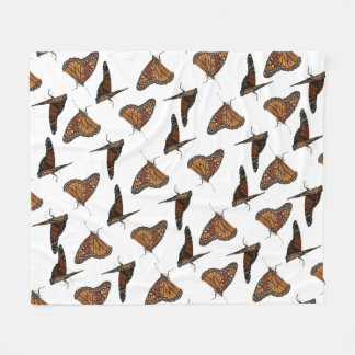 Manta Polar mariposas naranja 