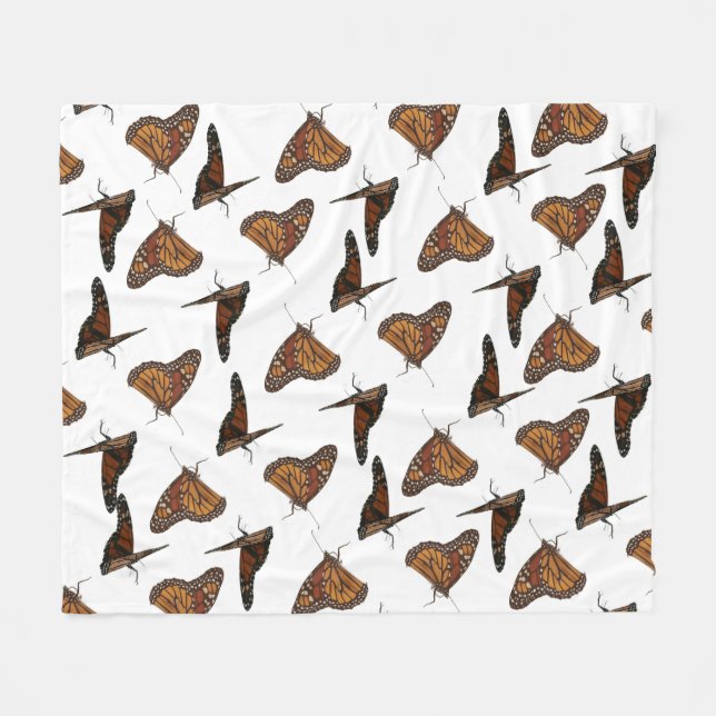 Manta Polar mariposas naranja  (Frente (Horizontal))