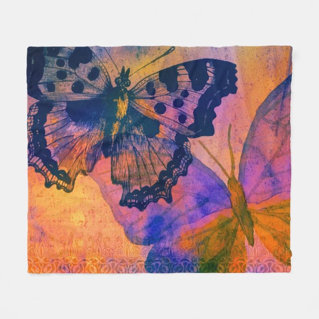 Manta Polar Mariposas pintadas (Frente (Horizontal))