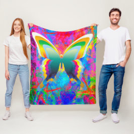 Manta Polar Mariposas psicodélicas Fleece Blanket