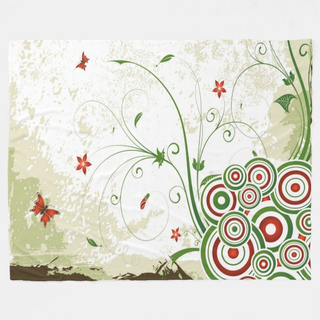 Manta Polar Mariposas Retro (Frente (Horizontal))