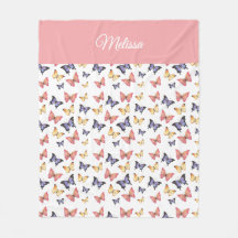 Mariposas Rosa Púrpura Monograma Nombre
