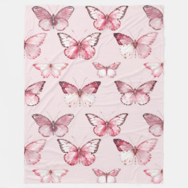 Manta Polar Mariposas rosadas