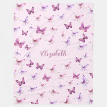 Mariposas Rosadas Bonitas Nombre Personalizado Niñ