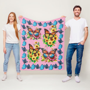 Manta Polar Mariposas y flores son las cosas más bellas