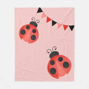 Manta Polar Mariquita acuarela rosa salmón claro
