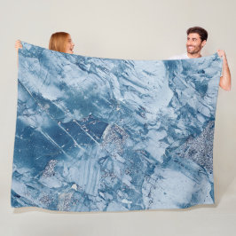 Manta Polar Mármol Azul Y Purpurina