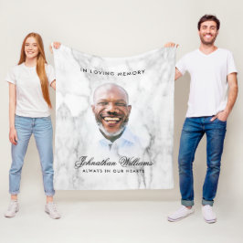 Manta Polar Mármol Blanco Sencillo Texto Personalizado Foto Re