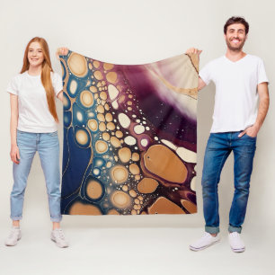 Manta Polar Mármol de Fluido Celeste en Oro de Medianoche