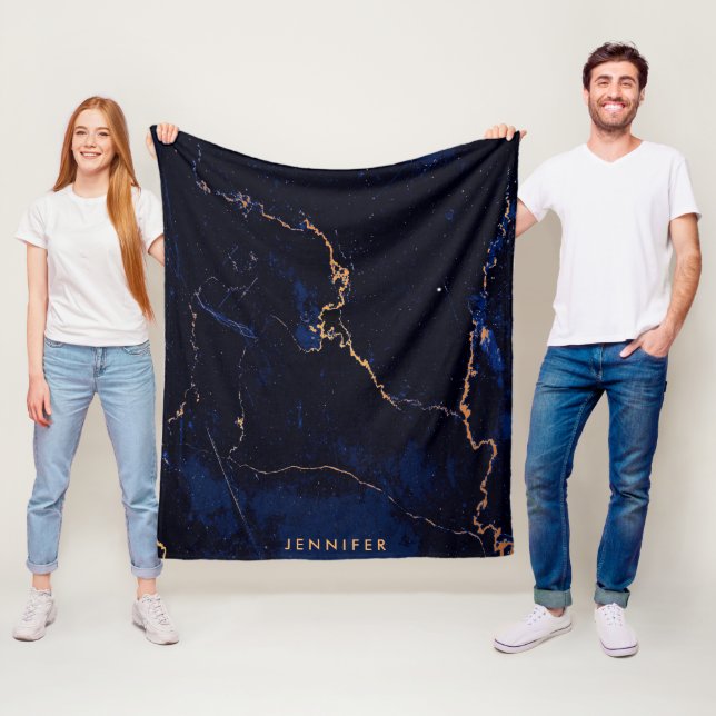 Manta Polar Mármol de oro de los azules marinos (In situ)