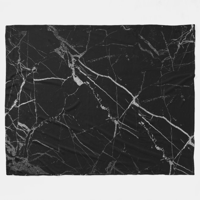 Manta Polar Mármol de vena negra y plateada (Frente (Horizontal))
