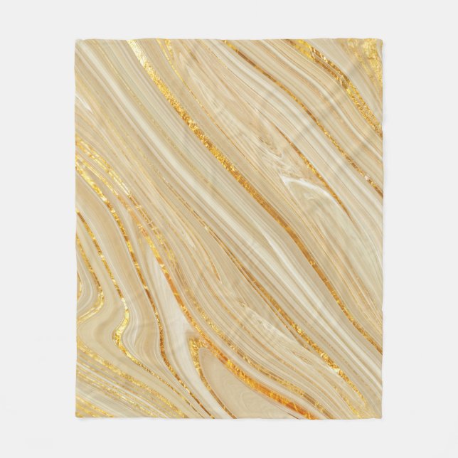 Manta Polar Mármol dorado: fondo de textura de lujo. (Anverso)