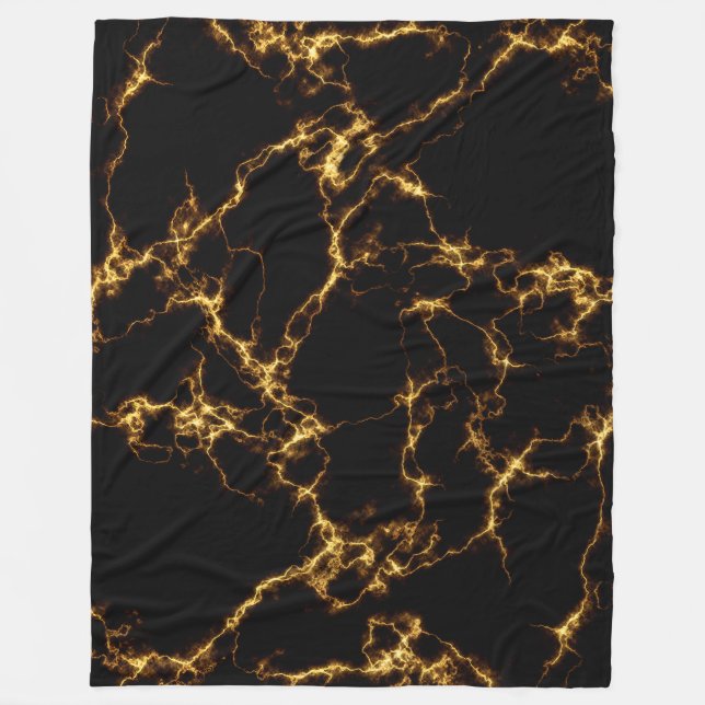 Manta Polar Mármol elegante style3 - oro negro (Anverso)