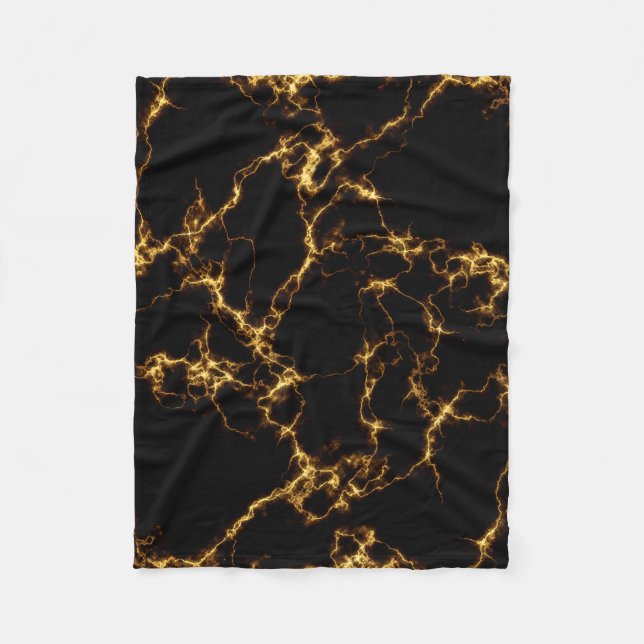 Manta Polar Mármol elegante style3 - oro negro (Anverso)