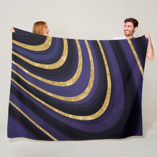 Manta Polar Mármol morado azul oscuro (In situ)