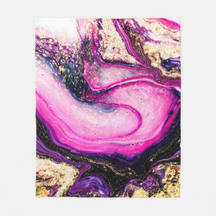 Manta Polar Mármol morado con oro purpurina