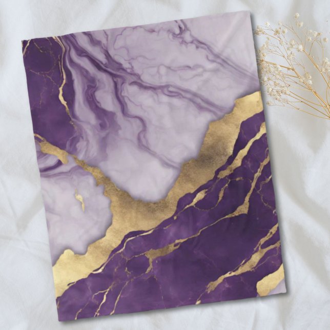 Manta Polar Mármol púrpura escandinavo de Moda Girly Minimalis (Girly Chic Minimalist Scandinavian Purple Marble Fleece Blanket)