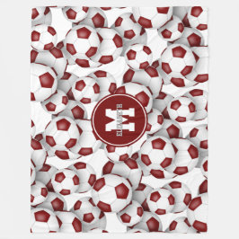 Manta Polar maroon blanco equipo color balón de fútbol patrón