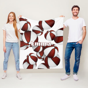 Manta Polar maroon equipo de baloncesto colores niños decoraci