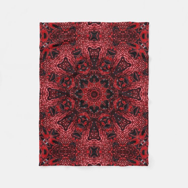 Manta Polar maroon maroon hippie moroccana borgoña bohemia (Anverso)