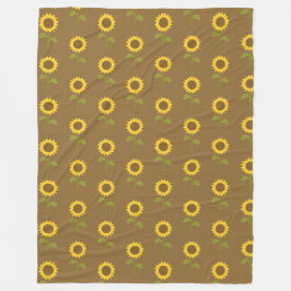 MANTA POLAR MARRÓN CON FLORES DE CAÍDA