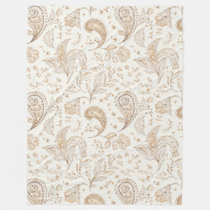 Manta Polar Marrón Crema Boho Bohemio
