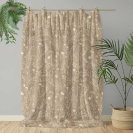 Manta Polar Marrón Floreal Taupe Elegante
