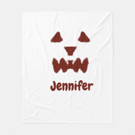 Manta Polar Marrón Halloween cara temible otoño añadir nombre
