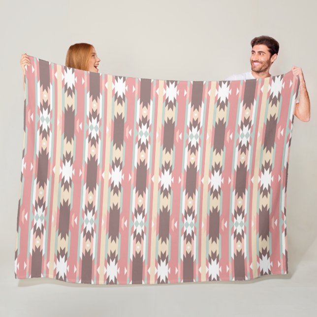 Manta Polar Marrón, malva y azteca verde, flaca suroccidental (In situ)