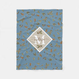 Manta Polar Marrón ruidoso y azul turbulento deja monogramado