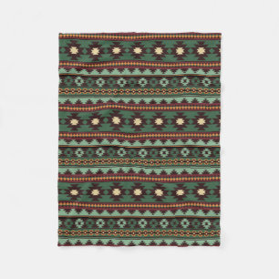 Manta Polar Marrón verde tribal del suroeste