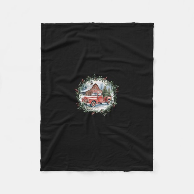 Manta Polar Martha's Vineyard Ma Christmas Trees Red Truck Bla (Anverso)